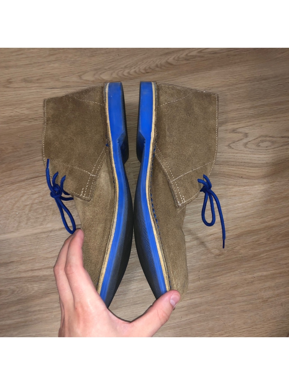 Veldskoen Heritage Farmer J Bay Blue Tan Brown Suede Chukka Ankle Boots Mens 12 - Picture 6 of 8